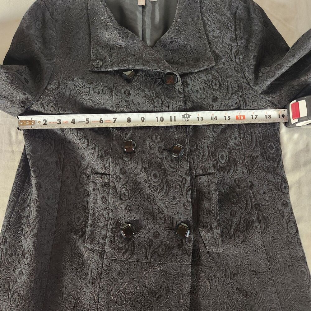 Halogen Women’s Jacquard Paisley Coat Jacket Gray Double Breasted Size L - Picture 7 of 9